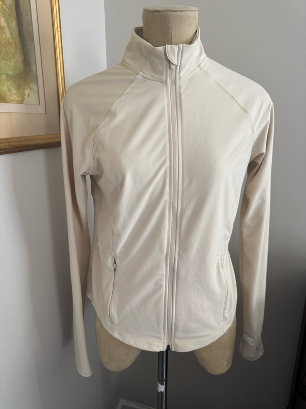 Old Navy Light Beige Women's Zip-Up Jacket - Size Medium